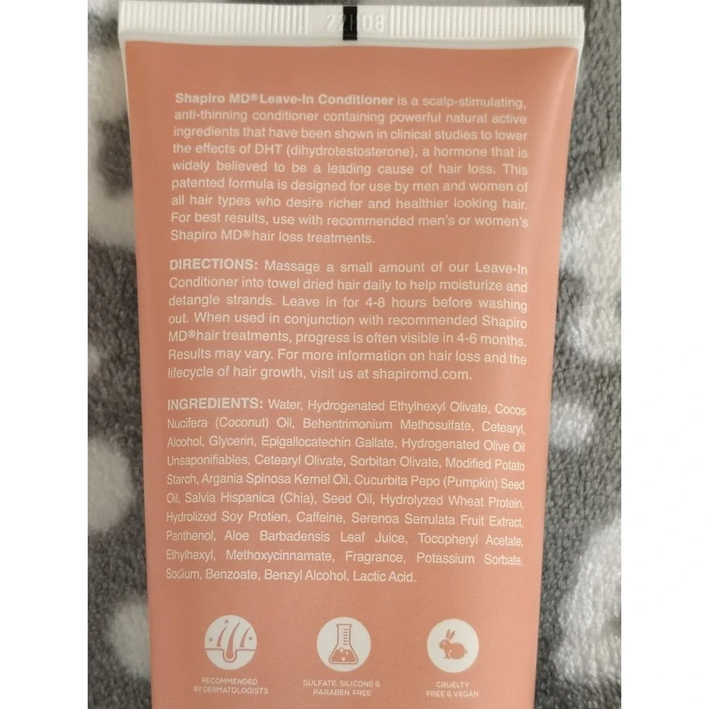 Hair Loss Leave-in Conditioner, Natural Vegan, DHT Blockers for Thinning Hair